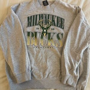 NBA Milwaukee Bucks Gray Crewneck
